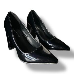 Madden Girl Black Pleather Block Heels